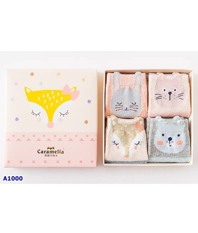 Set 4 vớ Caramella hồng Cáo - size 16-18cm