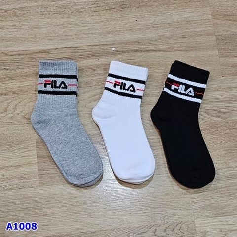 Set 3 tất FILA sọc đen chữ FILA