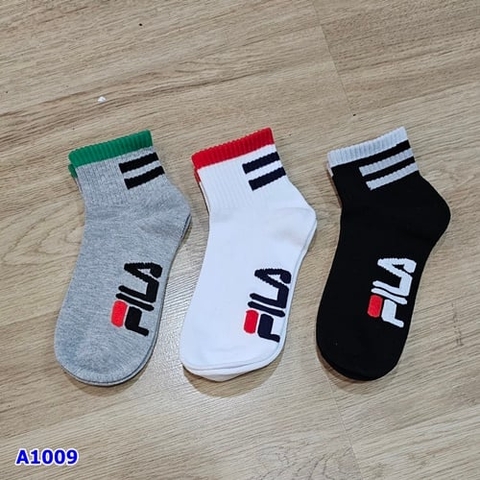 Set 3 tất FILA viền xanh đỏ
