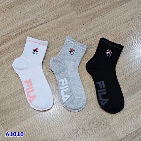 Set 3 tất FILA trắng hồng