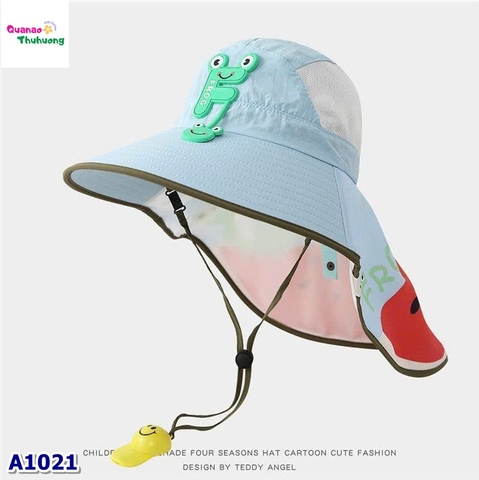 Nón đi biển xanh chữ F