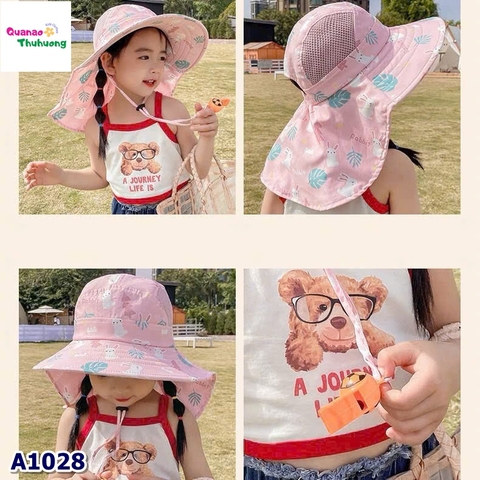 Nón đi biển hồng họa tiết