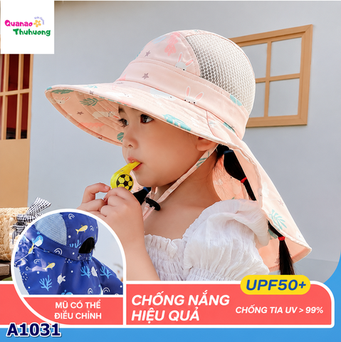 Nón đi biển cam họa tiết