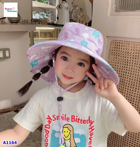 Nón đi biển tím thỏ