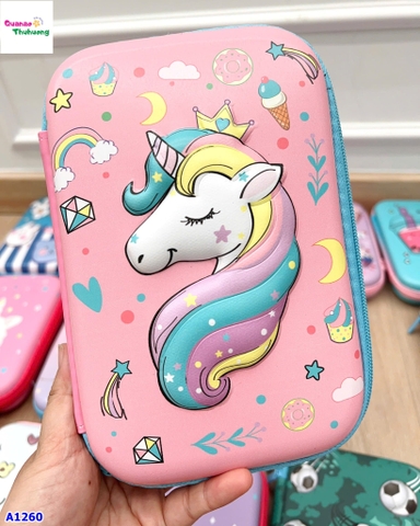 Hộp bút hồng Unicorn