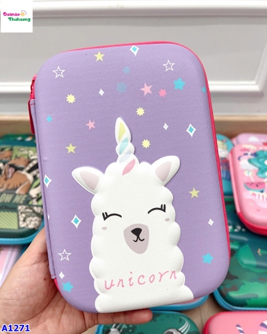 Hộp bút tím cừu Unicorn