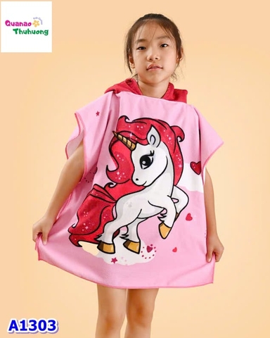 Khăn bơi hồng Pony có sừng