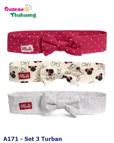 Set 3 turban sơ sinh Mickey (hàng nhập)