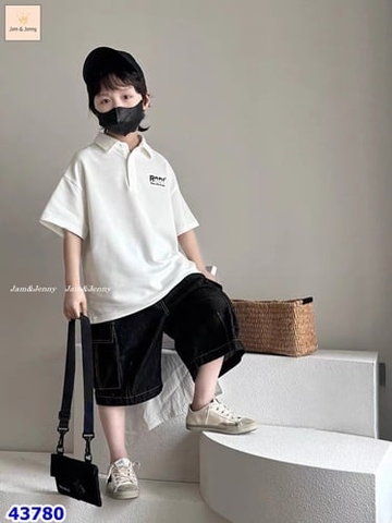 Bộ J&J áo Polo trắng RoDi - size 2-3y