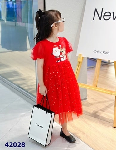 Đầm MiaKid đỏ tuần lộc - size 12-18m
