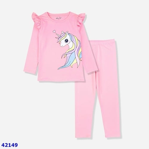 Bộ dài H&T hồng Unicorn - size 3-4y