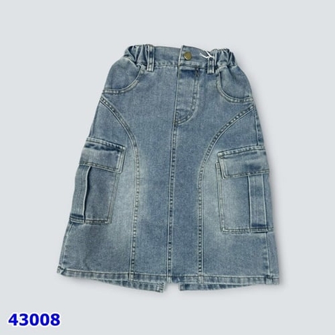 Chân váy jean túi hộp - size 7y