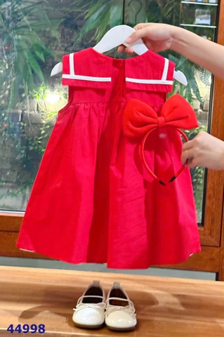 Đầm Sofia đỏ thêu thỏ+băng đô
