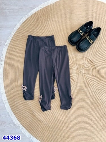 Legging Mengxi xám thêu nơ
