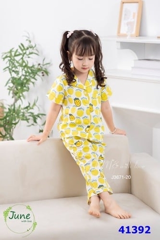 Bộ June trắng dâu vàng - size 4y