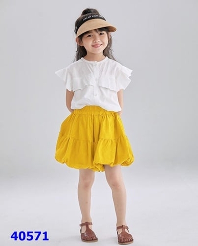 Bộ Melisa trắng, quần vàng - size 18-24m