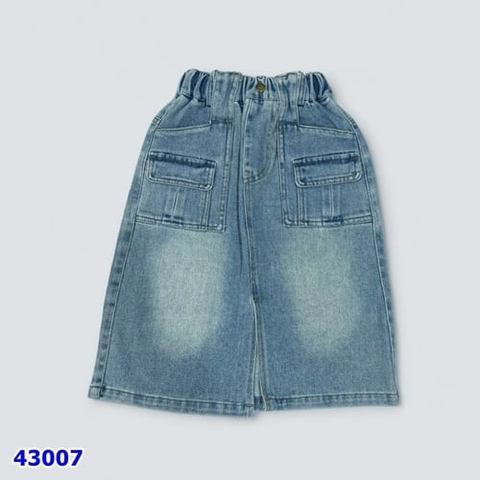 Chân váy jean JuYinTu túi hộp 2 bên phía trên - size 13y