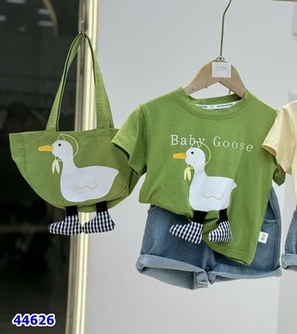 Bộ BabyGoose Xanh lá+túi tote - size 130