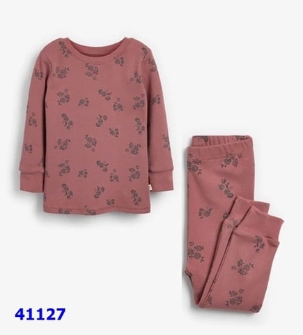 Bộ Next hồng đất hoa đen - size 1.5-2y