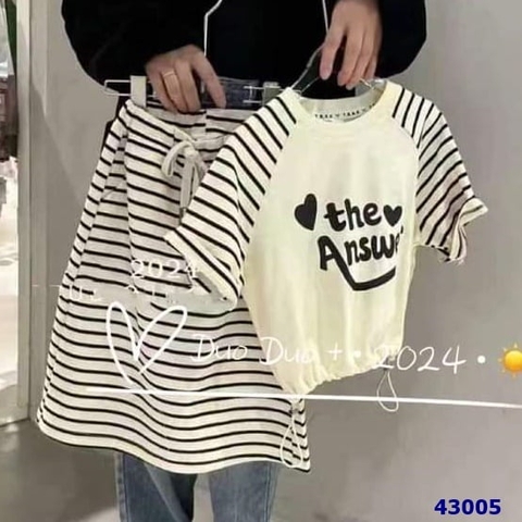 Set váy trắng sọc đen Answer - size 110