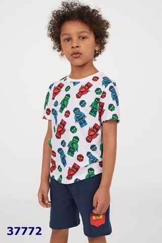 Bộ H&M trắng nhiều Ninja - size 1.5/2y