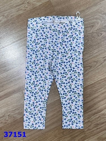 Legging HM trắng hoa xanh - size 12-18m