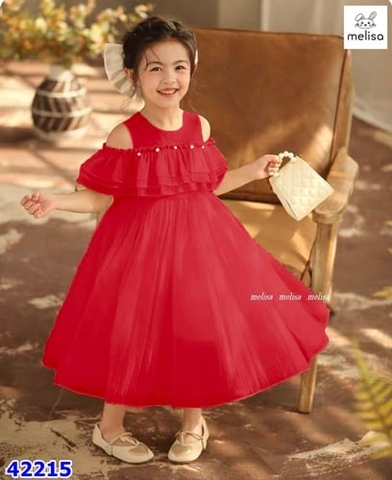 Đầm Melisa đỏ đính ngọc - size 18-24m