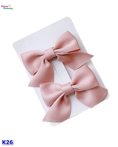 Set 2 kẹp tóc nơ Đỏ - Hồng