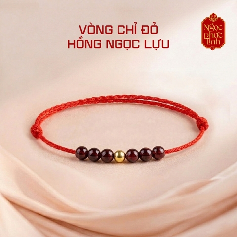 Vòng Tay Chỉ Đỏ Hồng Ngọc Lựu
