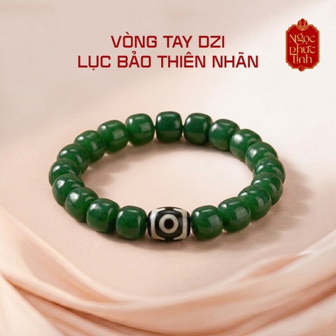Vòng Tay Bạch Ngọc Bồ Đề Dzi Lục Bảo Thiên Nhãn