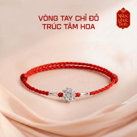 Vòng Tay Chỉ Đỏ Trúc Tâm Hoa