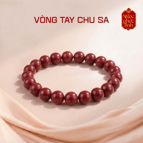 Vòng Tay Đá Chu Sa Tự Nhiên - 12mm