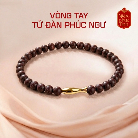 Vòng Tay Gỗ Tử Đàn Phúc Ngư Vàng - 6mm