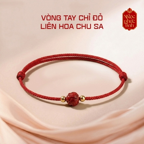 Vòng Tay Chỉ Đỏ Liên Hoa Chu Sa