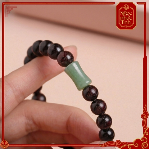Vòng Tay Gỗ Tử Đàn Ngọc Bích Thanh Trúc - 8mm