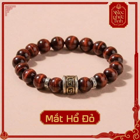 Vòng Tay Đá Mắt Hổ Đỏ Kinh Luân - 10mm