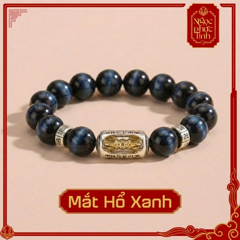 Vòng Tay Đá Mắt Hổ Xanh Kim Cang Chuỳ - 10mm