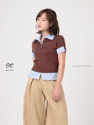 Seleen, Áo polo form lơi phối cổ sơ mi tay ngắn, WT0269
