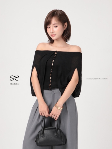 Seleen, Áo trễ vai form ôm chi tiết choàng cài nút giữa, WT0271