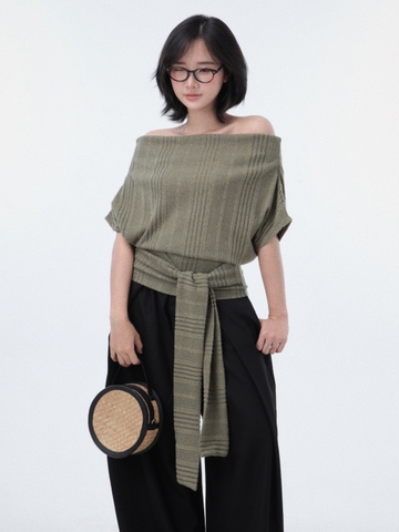 Seleen, Áo thun vai ngang kiểu trễ vai dây buộc eo, WT0241