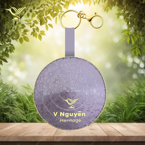 Móc khóa nón lụa 9cm in logo trên nón
