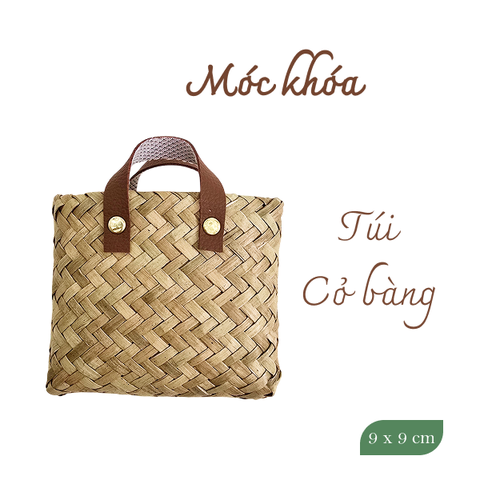 Túi cỏ bàng quai da 9×9cm