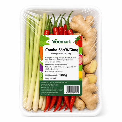 Combo sả/ớt/gừng túi 100g