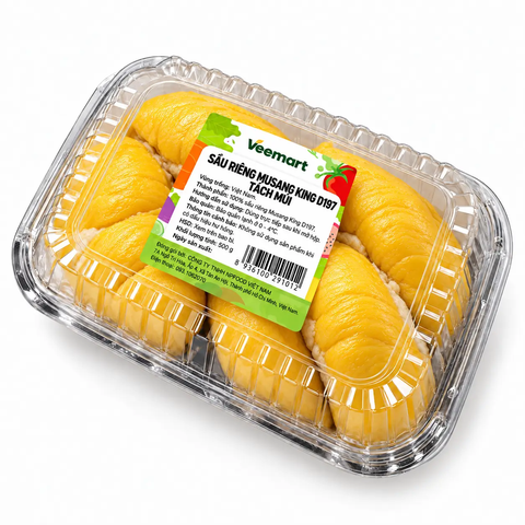 Sầu riêng Musang King - Tách múi sẵn - Hộp 500 g