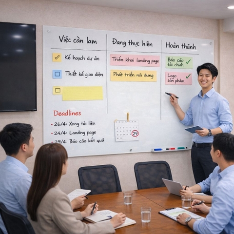 Quản lý công việc hiệu quả chưa bao giờ dễ dàng đến vậy nhờ bảng kính văn phòng