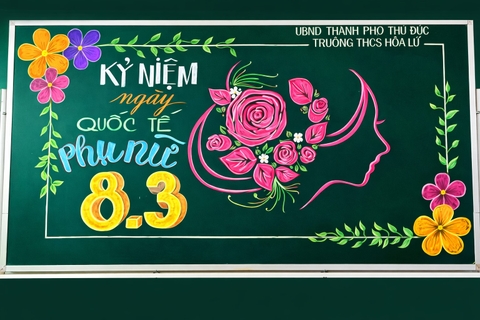 Tổng hợp 20 mẫu trang trí bảng 8/3 cho lớp học đẹp nhất