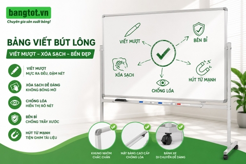 Bảng viết bút lông | Viết mượt, xóa sạch, bền đẹp 10 năm