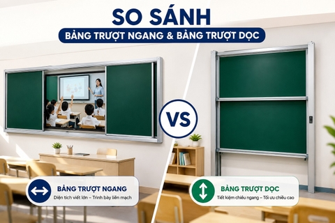 Bảng trượt ngang hay bảng trượt dọc? Loại nào phù hợp hơn với trường tiểu học?