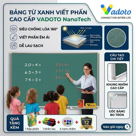 Bảng Từ Xanh Viết Phấn Cao Cấp Vadoto NanoTech