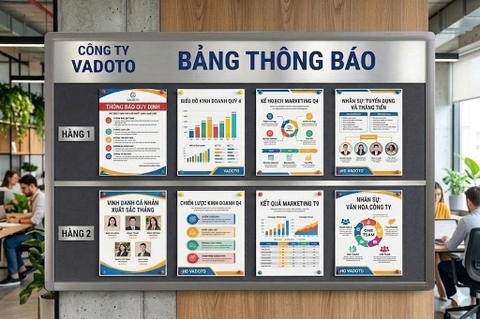 Bảng Ghim Nỉ Màu Ghi T6002 Treo Tường Cỡ Lớn VADOTO